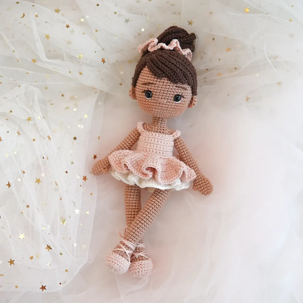 Crochet Doll Skin Color Cotton Yarn peach skin tone Green Frog Crochet