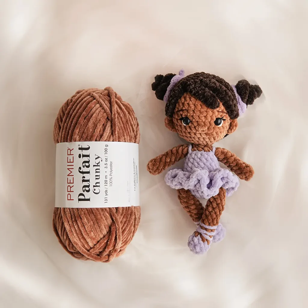 Crochet Doll Skin Color Plush Yarn Brown Premier Parfait Green Frog Crochet