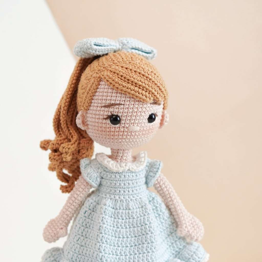 Crochet Doll Skin Color Cotton Yarn peach skin tone Green Frog Crochet