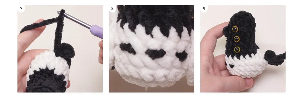 magpie bird free pattern green frog crochet 1