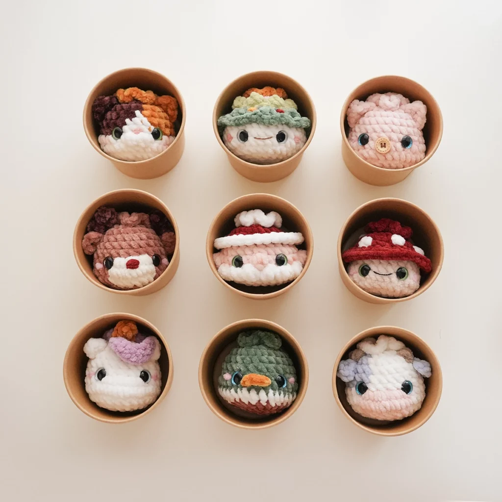 Crochet Squishy Dumplings Soup Cup Blind Box Label By Green Frog Crochet 4