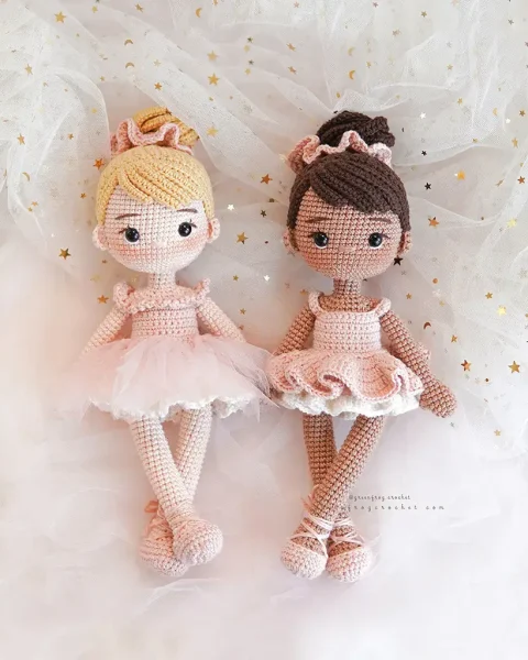 Crochet Doll Skin Color Cotton Yarn Dark skin tone Green Frog Crochet